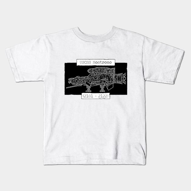 USCSS Nostromo Kids T-Shirt by dragonrise_studio